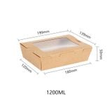  Hộp giấy Clamshell kraft paper box with window 1200 ml 
