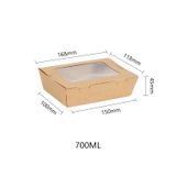  Hộp giấy Clamshell kraft paper box with window 700 ml 