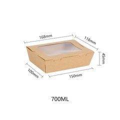  Hộp giấy Clamshell kraft paper box with window 700 ml 