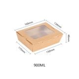  Hộp giấy Clamshell kraft paper box with window 900 ml 