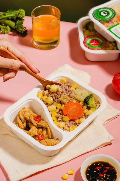  Cơm Tinh Hoa- Cơm Gạo Lứt- Tàu Hũ Ky Nấm Bào Ngư 