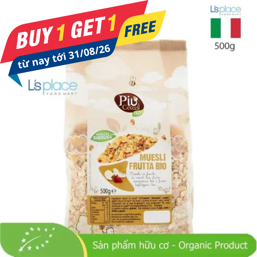 Piu Cereali Bio Ngũ cốc Muesli trái cây khô hữu cơ