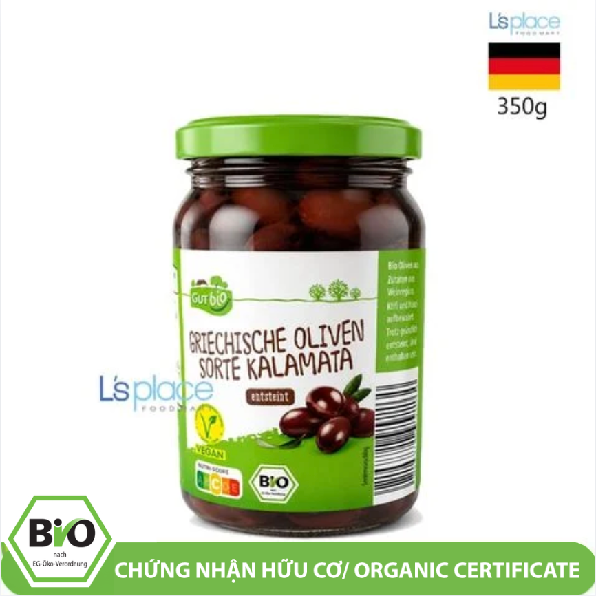 [CTKM EU organic] Gut Bio Quả ô liu Kalamata ngâm muối tách hạt