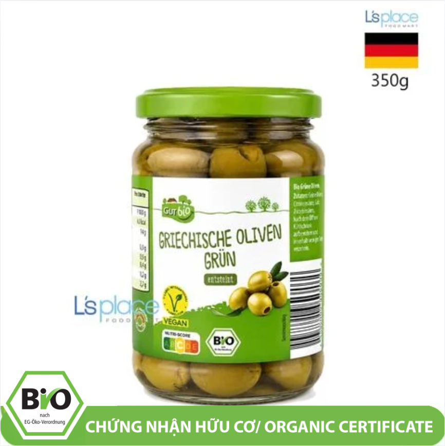 Gut Bio Quả ô liu xanh ngâm muối tách hạt