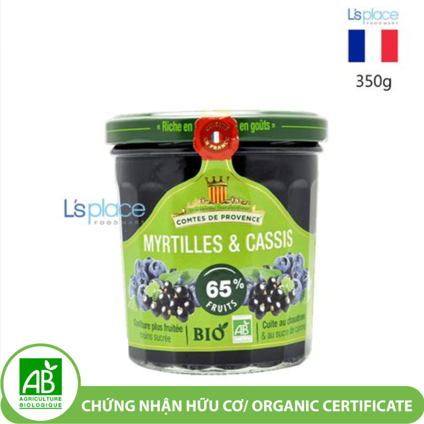 [CTKM EU organic] Les Comtes de Provence Mứt việt quất & lý chua đen hữu cơ
