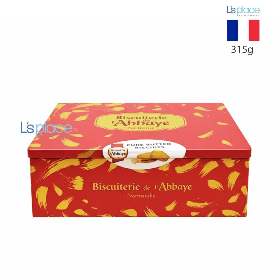 Biscuiterie de L'Abbaye Bánh quy bơ hộp thiếc đỏ