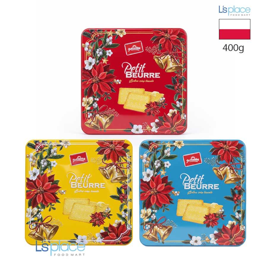 Jutrzenka Bánh quy bơ hộp thiếc 3 màu