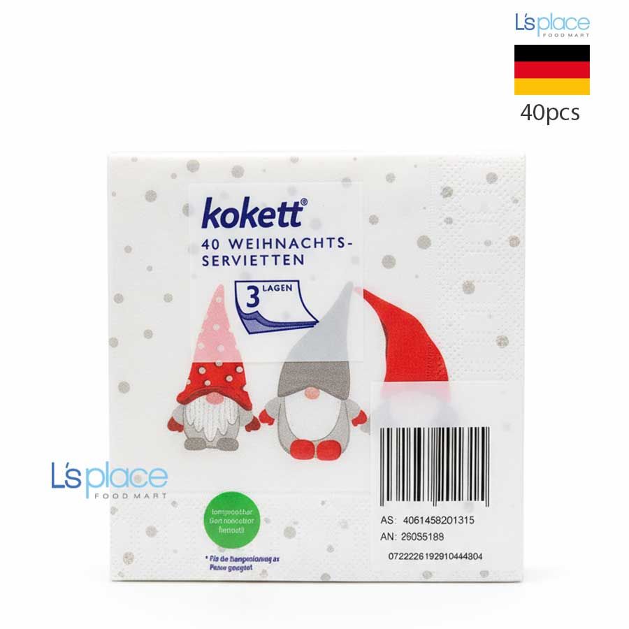 Kokett Giấy ăn Giáng sinh hình 3 ông già Noel