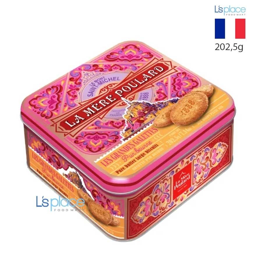 La Mere Poulard Bánh quy bơ hộp thiếc hồng