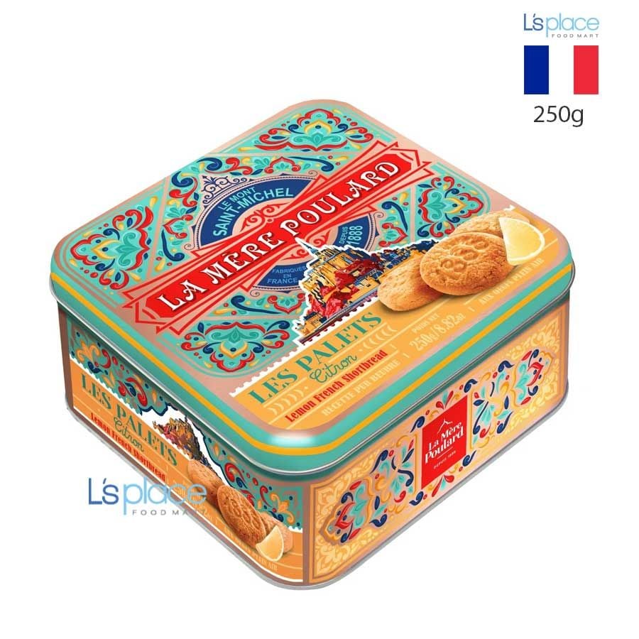 La Mere Poulard Bánh quy bơ vị chanh hộp thiếc