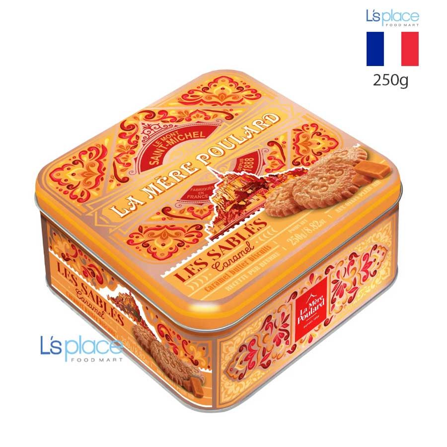 La Mere Poulard Bánh quy caramen hộp thiếc