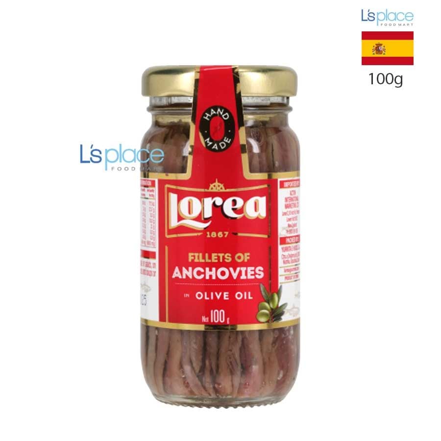 Lorea Cá cơm phi lê ngâm dầu Ô liu