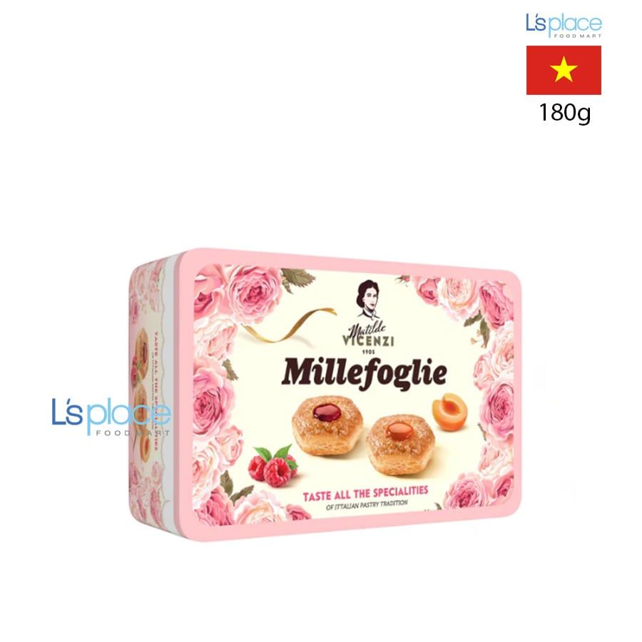 Vicenzi Bánh ngàn lớp Millefoglie hộp thiếc hoa