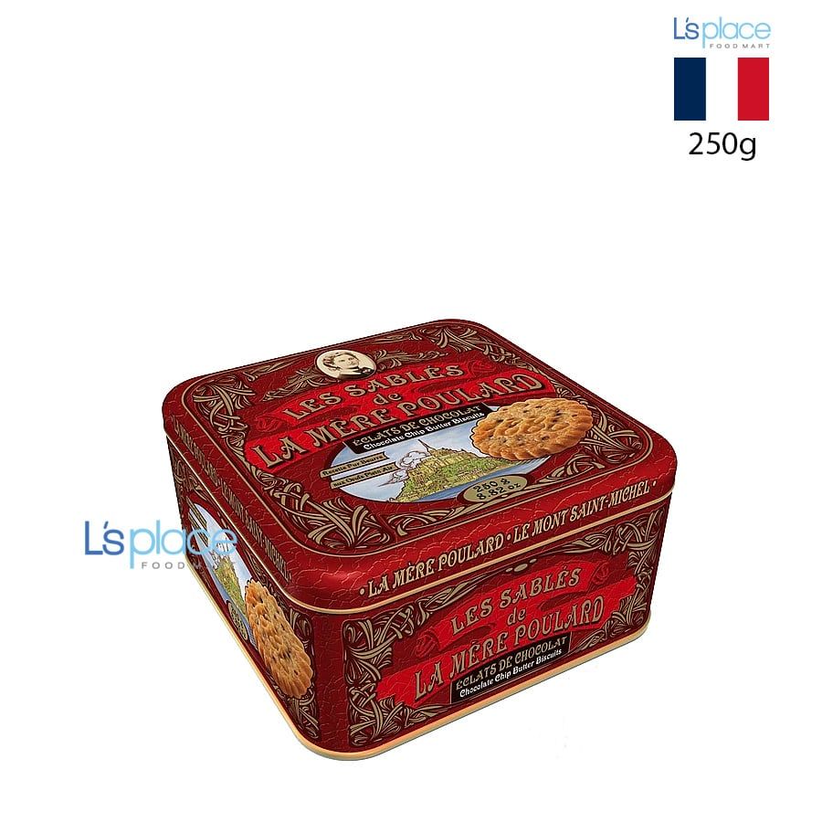 La Mère Poulard Bánh quy Les Sablés socola chip hộp thiếc