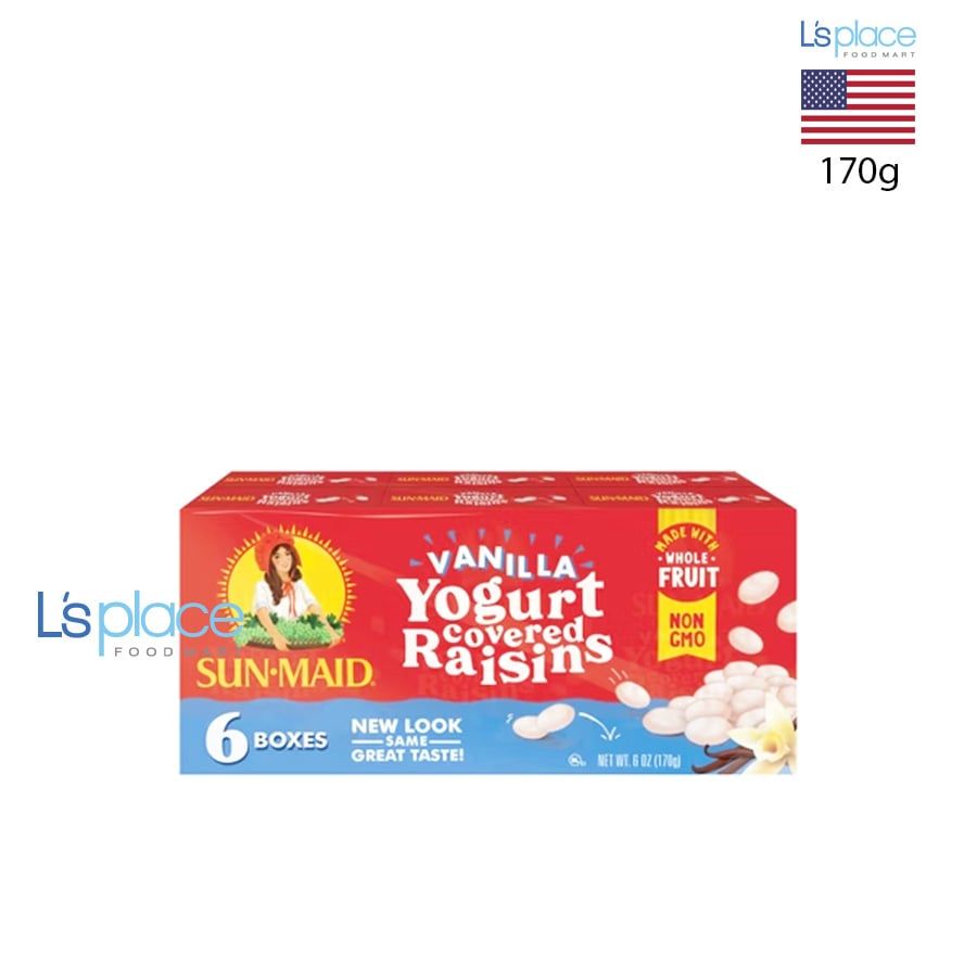 Sun Maid Lốc nho khô phủ sữa chua vani