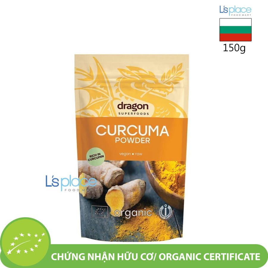 Dragon Superfoods Bột nghệ nguyên chất hữu cơ thuần chay