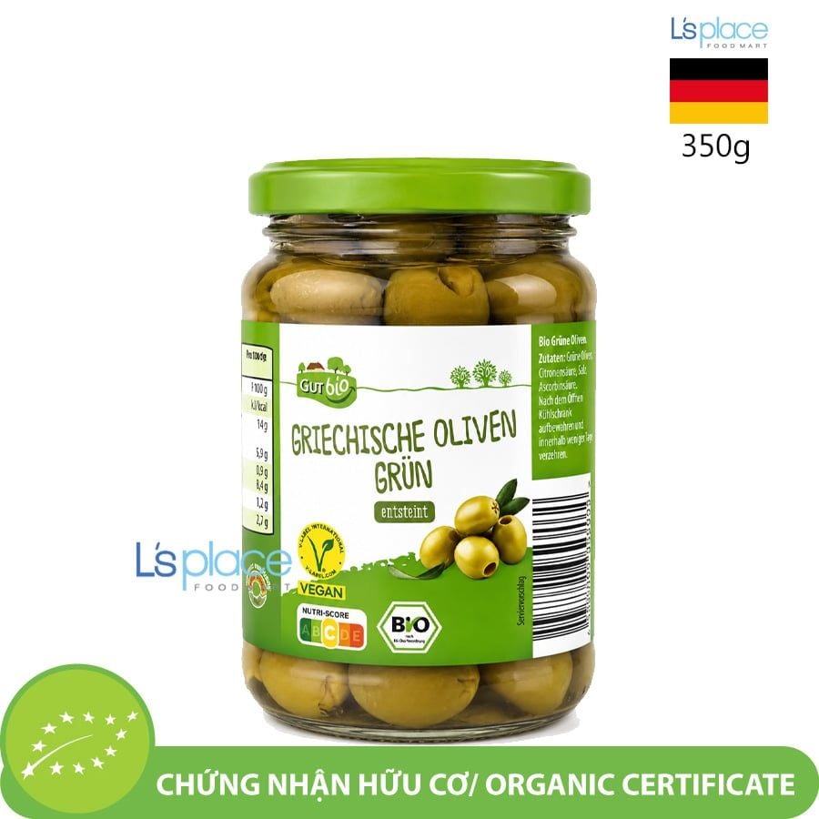 Gut Bio Quả ô liu xanh ngâm muối tách hạt