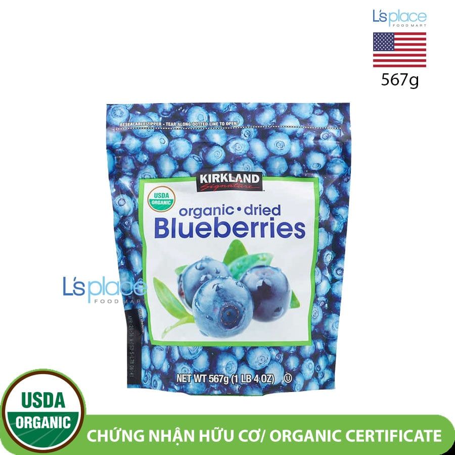 Kirkland Quả việt quất khô hữu cơ