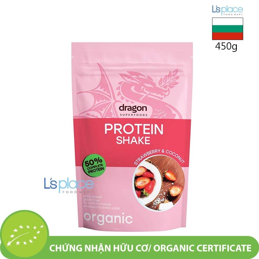 Dragon Superfoods Bột protein thực vật hữu cơ vị Dây tây & Dừa