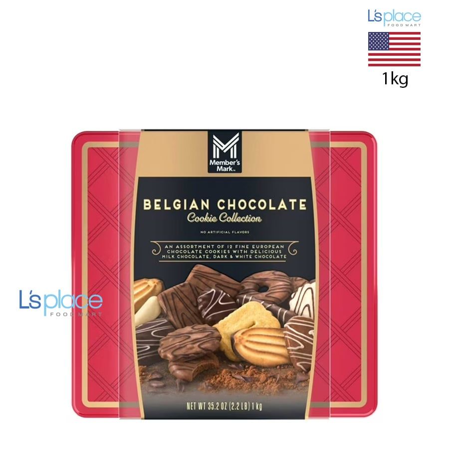 Member's Mark Bánh quy socola Bỉ tổng hợp hộp thiếc