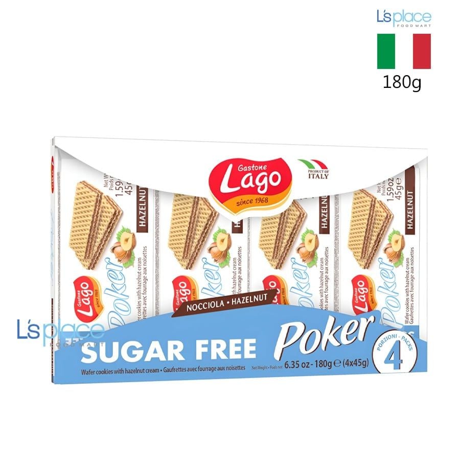 Lago Poker Bánh xốp kem hạt phỉ không đường