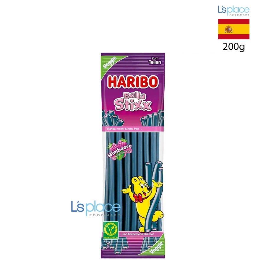 Haribo Kẹo que Balla Stixx vị mâm xôi Veggie