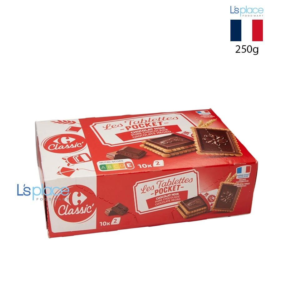 Carrefour Classic Bánh quy socola đen Les Tablettes Pocket
