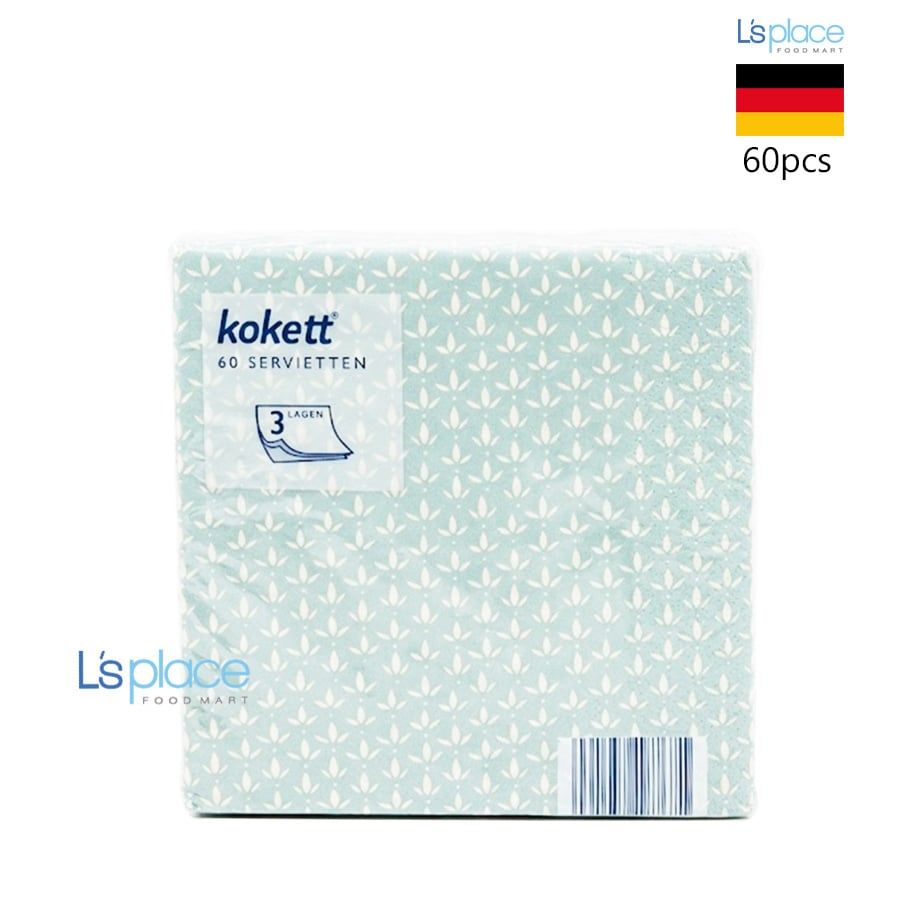Kokett Giấy Ăn Hoa Văn Màu Xanh Mint 33x33cm