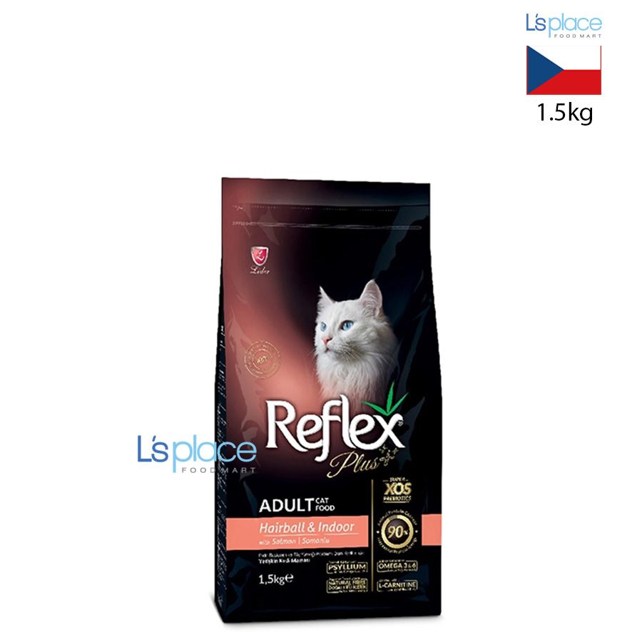 Reflex Plus Thức ăn mèo lớn vị cá hồi hỗ trợ giảm búi lông