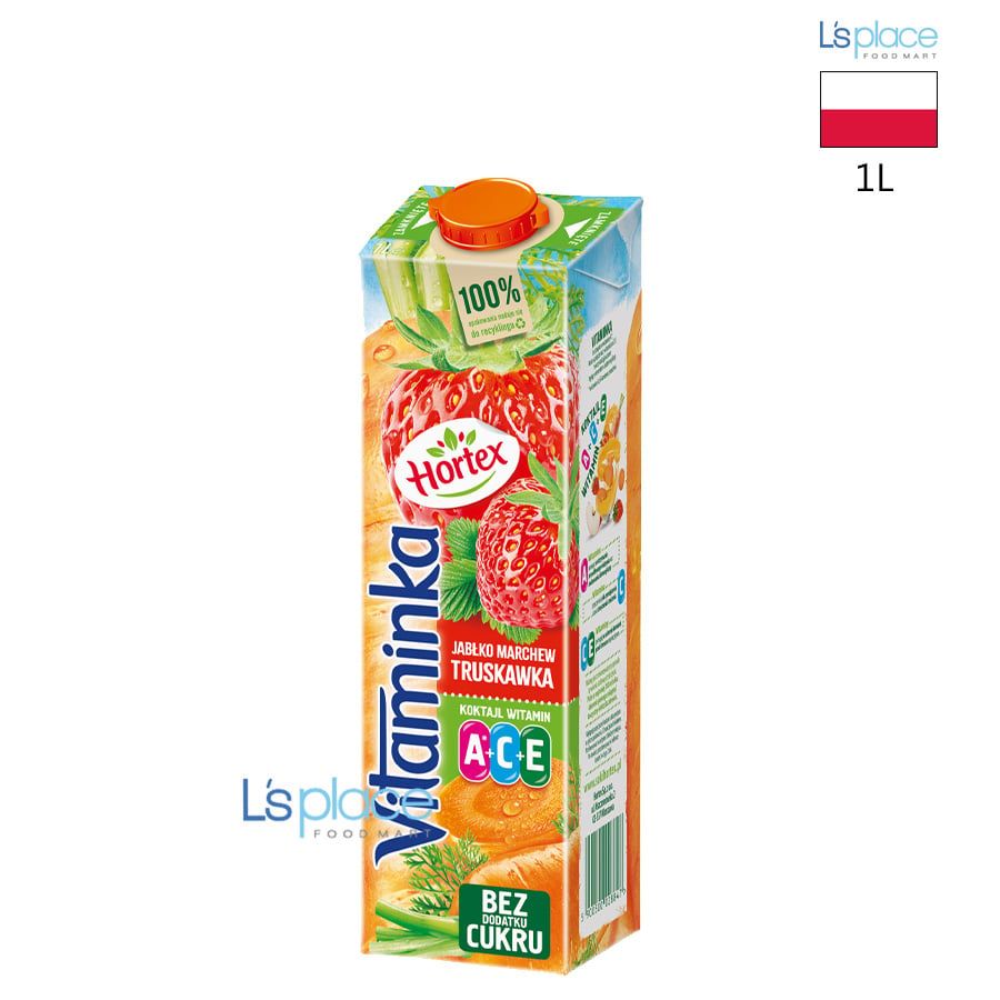 Hortex Nước ép quả Vitaminka vị Táo cà rốt & dâu tây