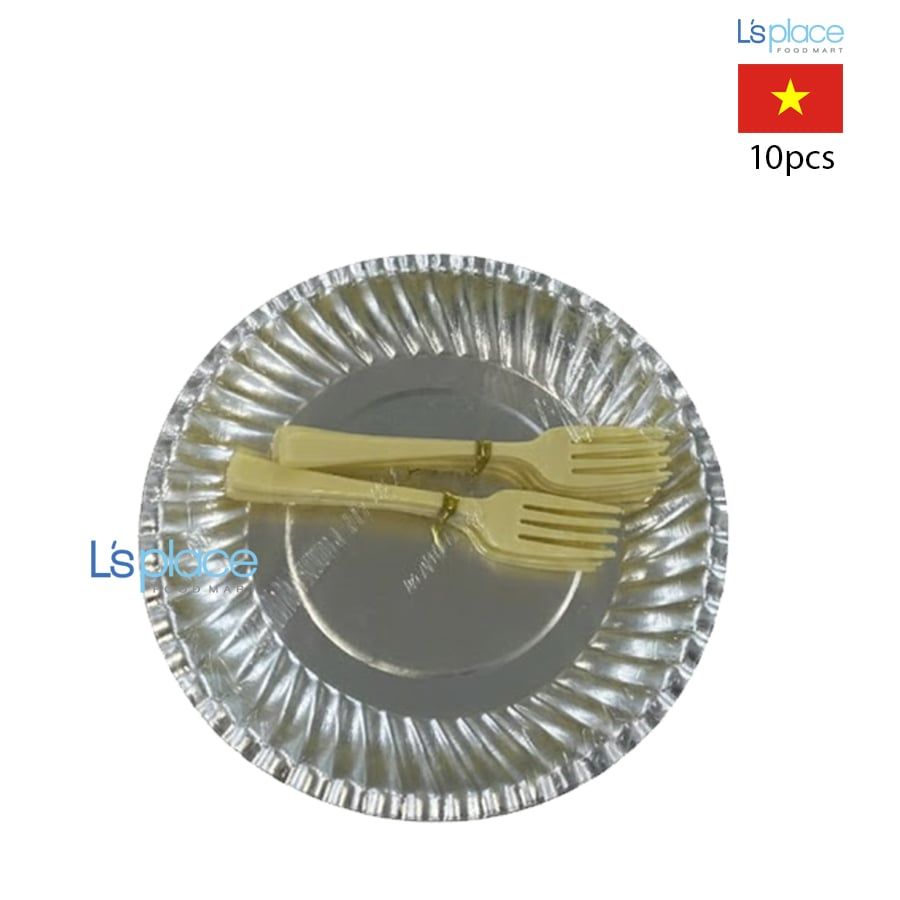 Đĩa giấy bạc PET + Nĩa