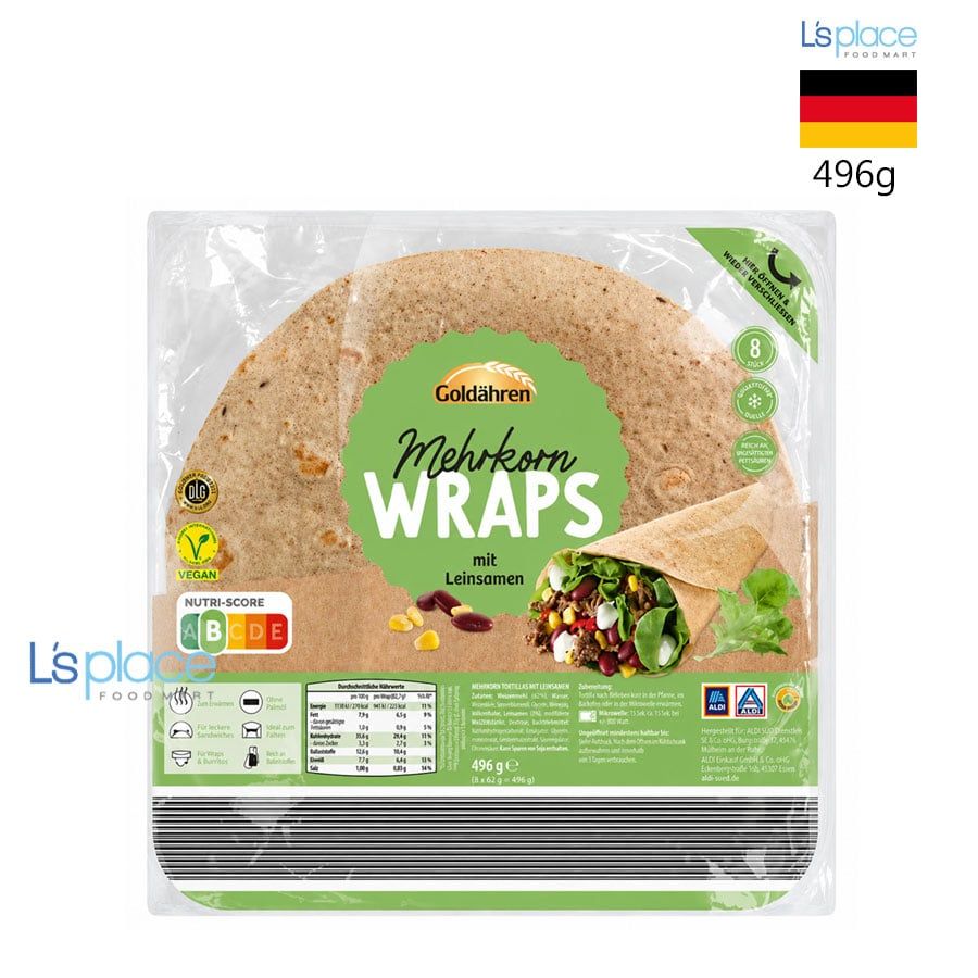 Goldahren Vỏ bánh tortillas Mehrkorn hạt lanh