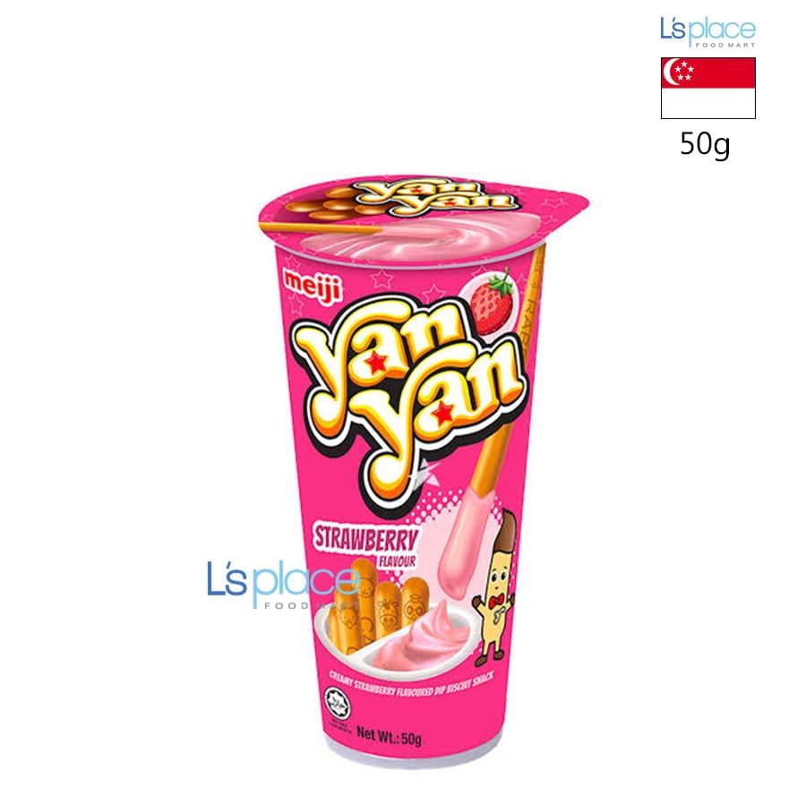 Meiji Bánh que chấm kem Yan Yan vị dâu tây