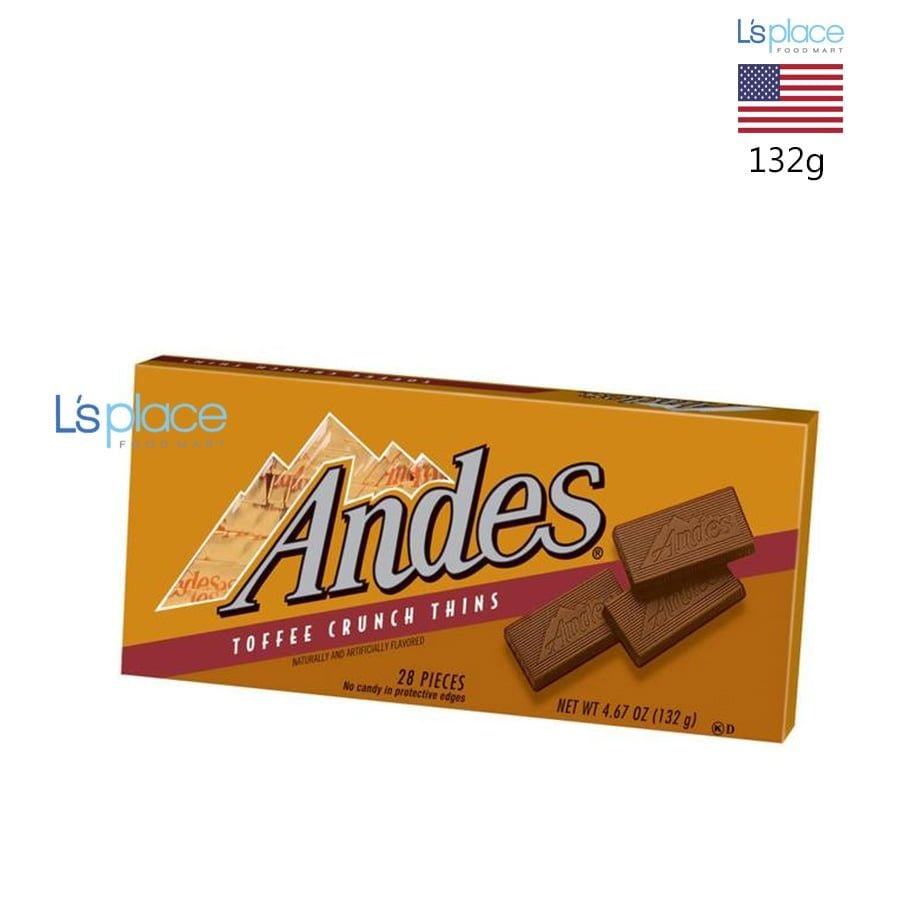 Andes Kẹo socola mỏng nhân Toffee giòn