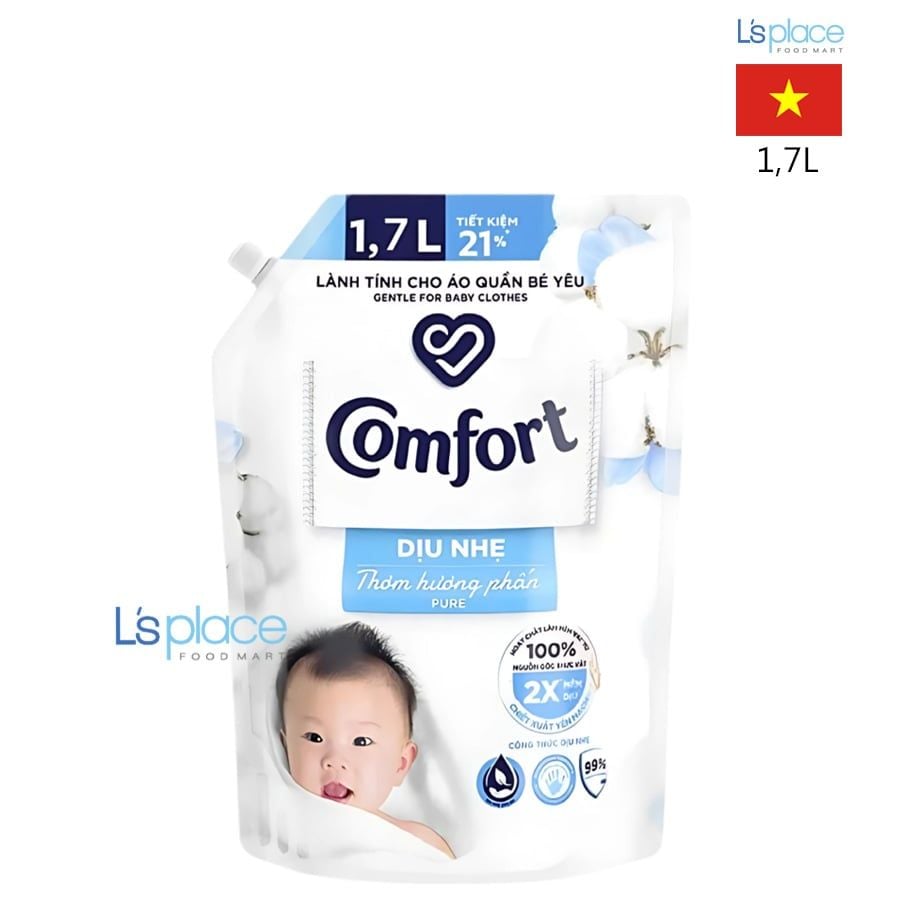 Comfort Nước xả mềm vải Dịu nhẹ thơm hương phấn