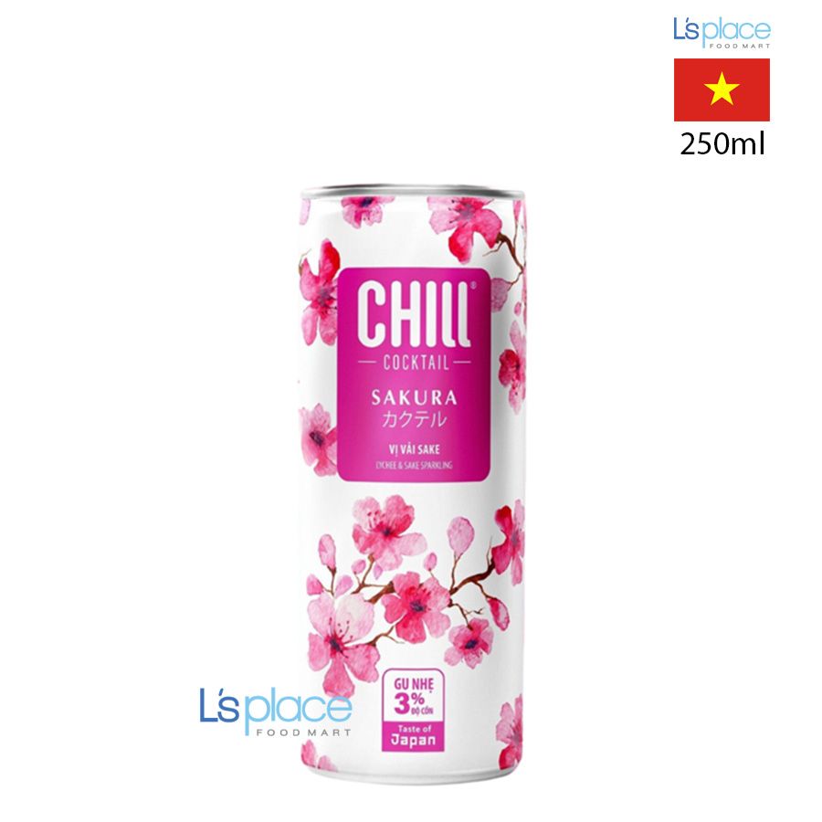 Chill Cocktail Sakura Vị Sake và vải