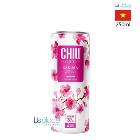 Chill Cocktail Sakura Vị Sake và vải