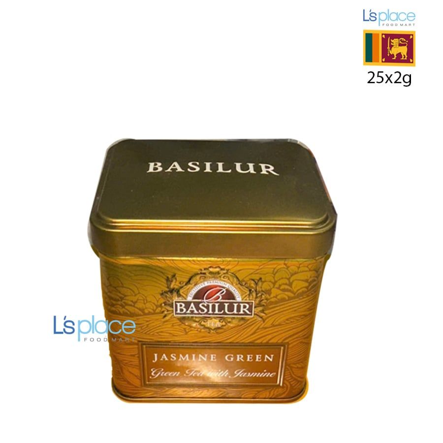 Basilur Trà xanh hương nhài hộp thiếc
