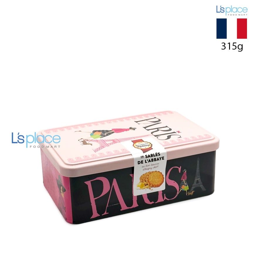 Biscuiterie de L'Abbaye Bánh quy bơ hộp thiếc Paris
