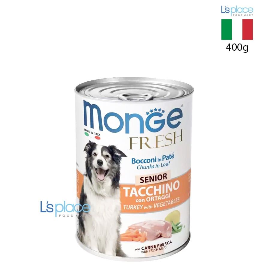 Monge Fresh Pate chó lớn vị thịt gà tây và rau