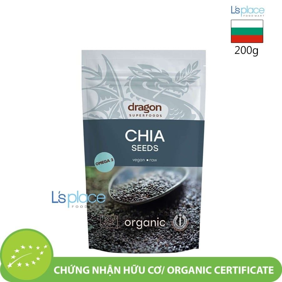 Dragon Superfoods Hạt Chia hữu cơ thuần chay