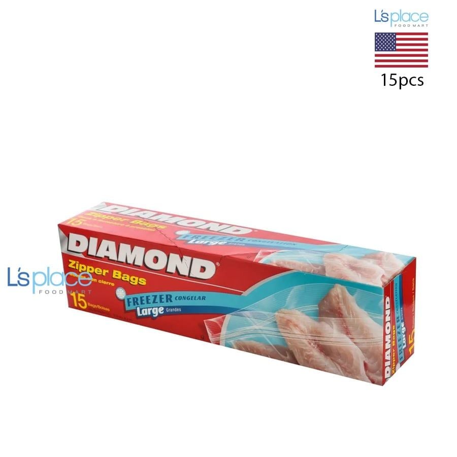 Diamond Freezer Túi zip đựng thực phẩm cỡ to