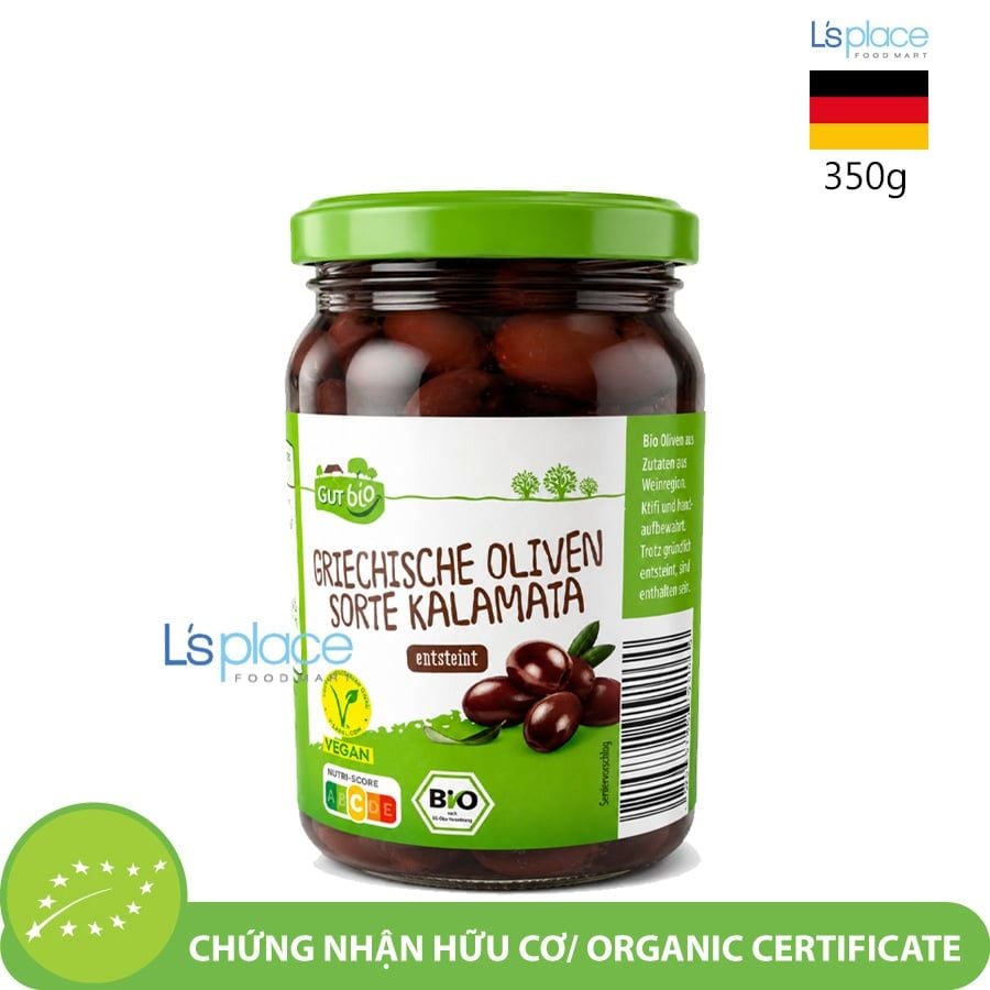 Gut Bio Quả ô liu Kalamata ngâm muối tách hạt