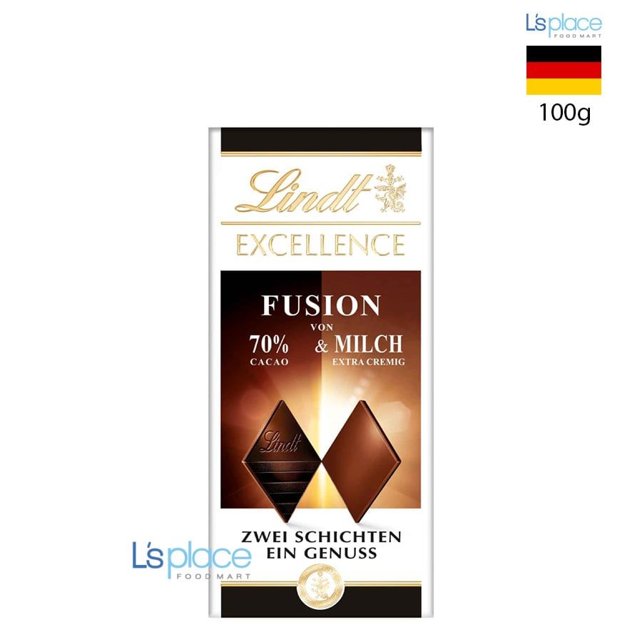 Lindt Excellence Fusion Socola đen 70% cacao & socola sữa