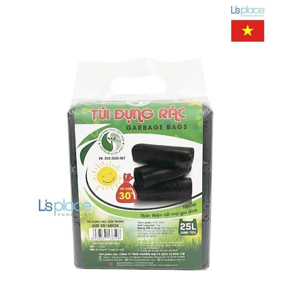 Deo Deo Túi đựng rác đen size 55x65cm
