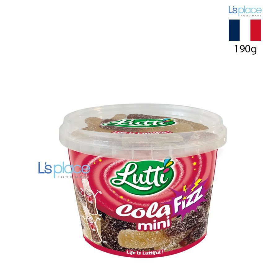 Lutti Kẹo dẻo Coca Fizz mini hũ nhựa