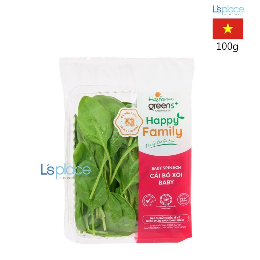 Hasfarm Cải bó xôi baby ăn liền