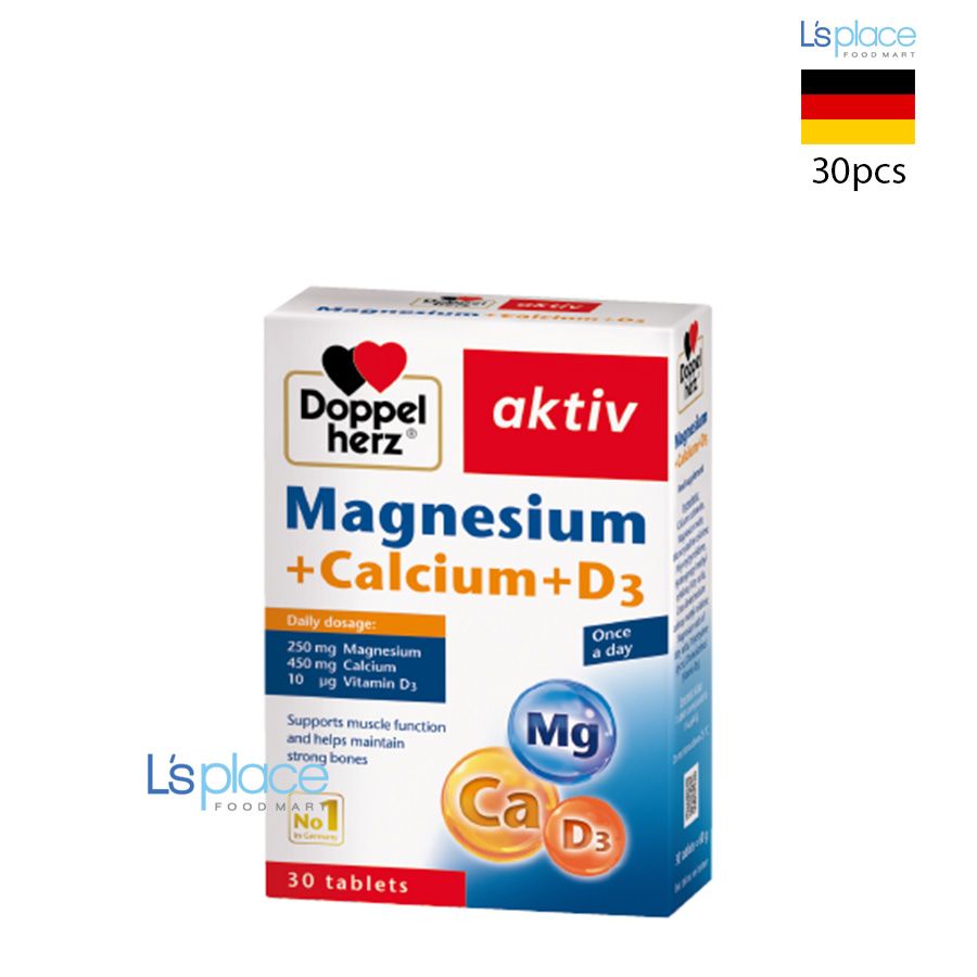 Doppelherz Thực phẩm bảo vệ sức khỏe Magnesium + Calcium + D3