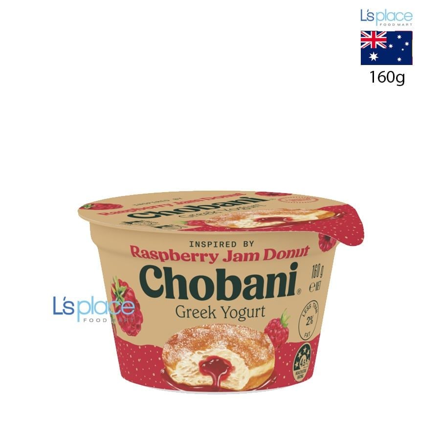 Chobani Sữa chua Hy Lạp vị Bánh Donut nhân Mứt Mâm Xôi