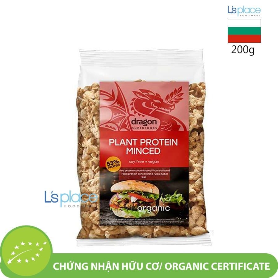 Dragon Superfoods Đạm thực vật dạng nghiền hữu cơ thuần chay